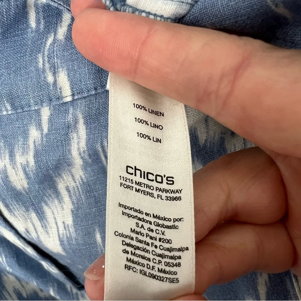Chicos Ikat 100% Linen Pants - Picture 6 of 7